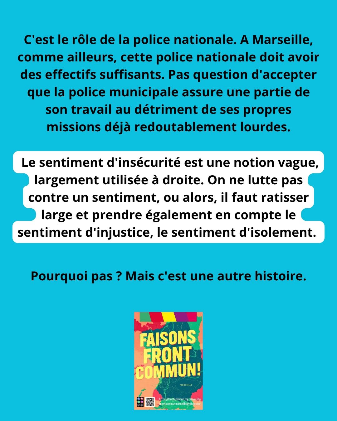 À propos du rôle de la police municipale